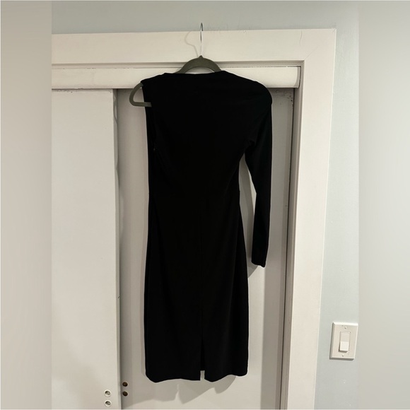 Betsy & Adam Black One-Shoulder Long Sleeve Sheath Dress Size 6 NWT - Picture 7 of 9